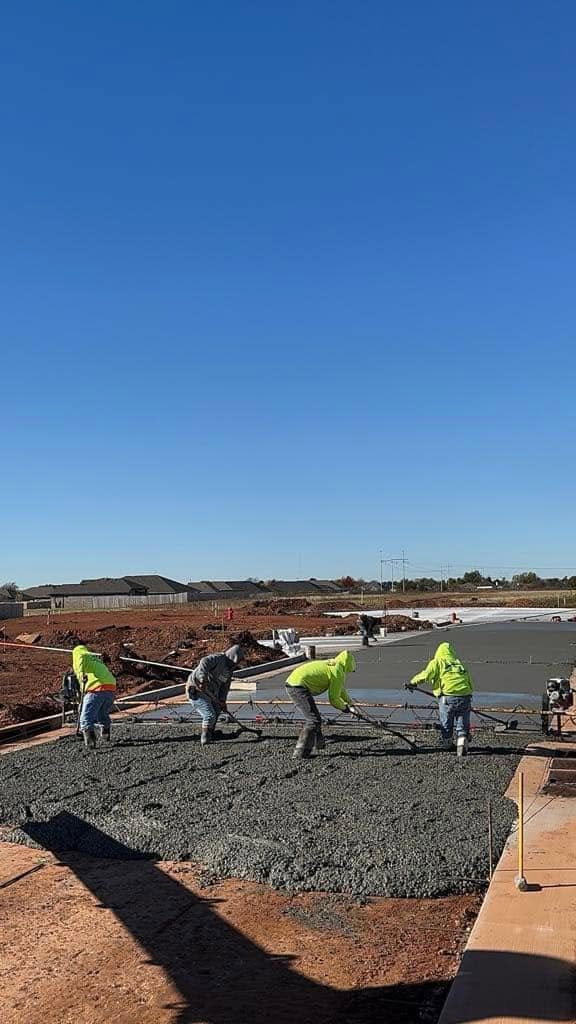 Concrete paving work in progress on a new development